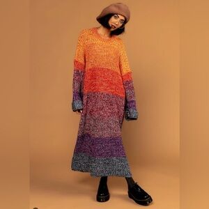 NWOT LALA ORIGINAL: Feels Like Home Oversized Sweater Dress in Sunset